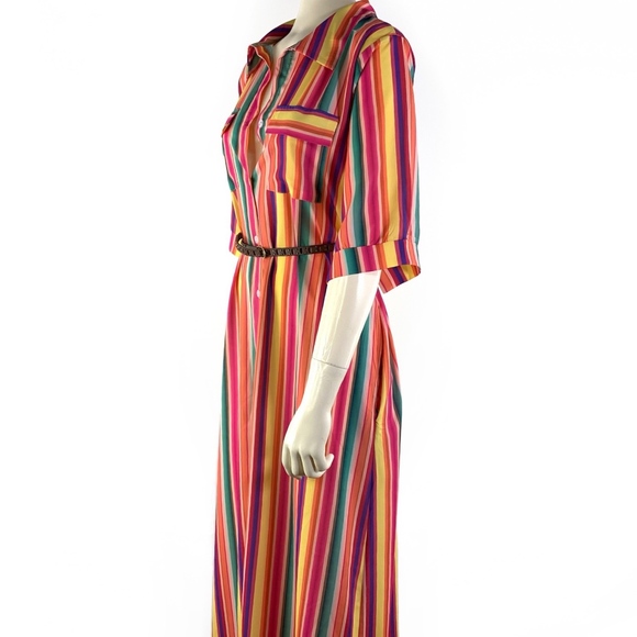 ONLY 1 LEFT SZ M Resort Wear Striped Dress SZ M - Picture 5 of 6